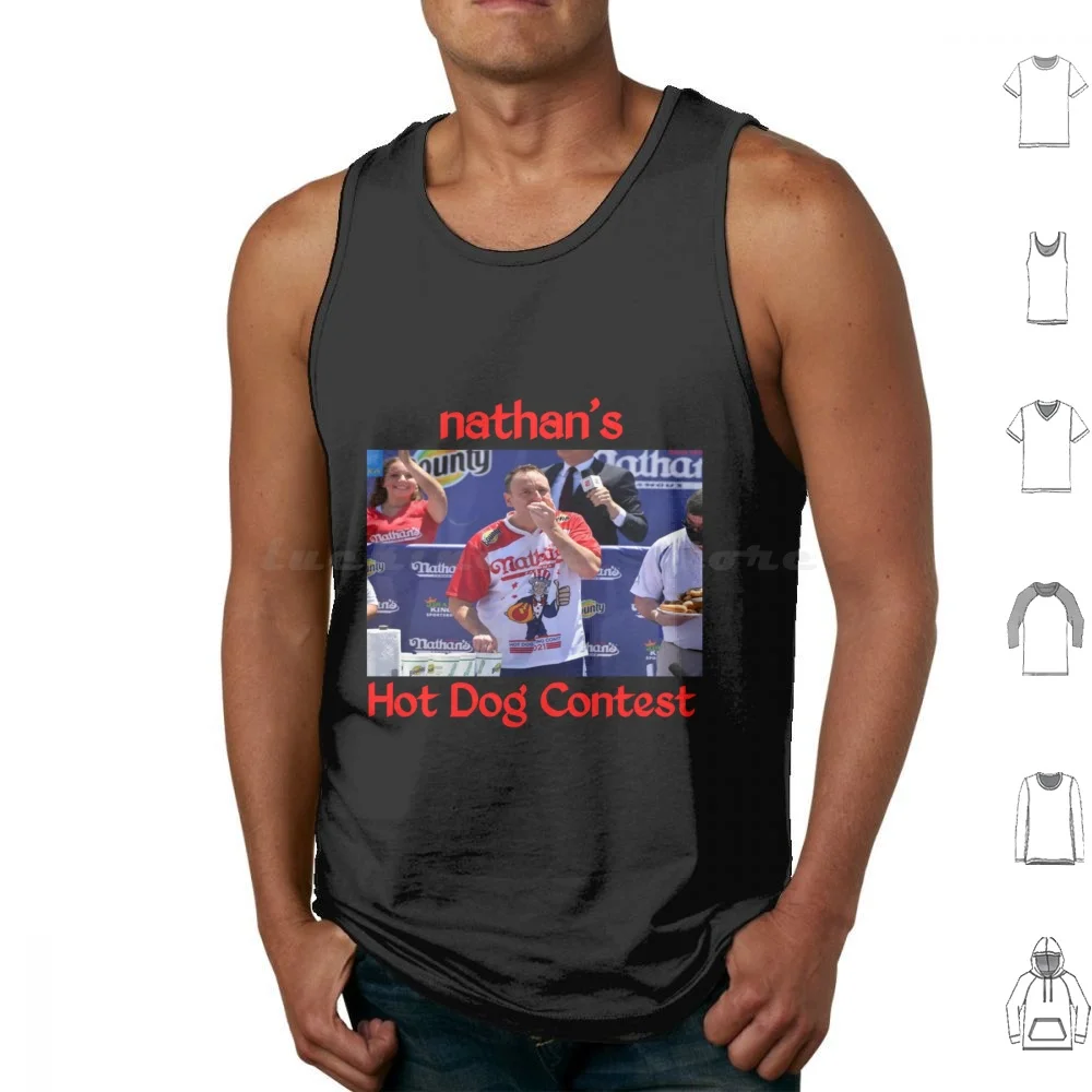 Nathans Hot Dog Contest Tank Tops Print Cotton Nathans Hot Dog Nathans Hot Dog Eating Contest Nathans Hot Dog Protester