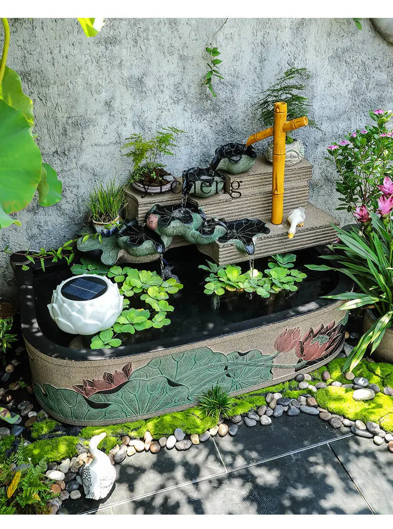 ZYY Chinese courtyard flowing water fish pond rockery landscaping fountain lucky landscape terrace ornament