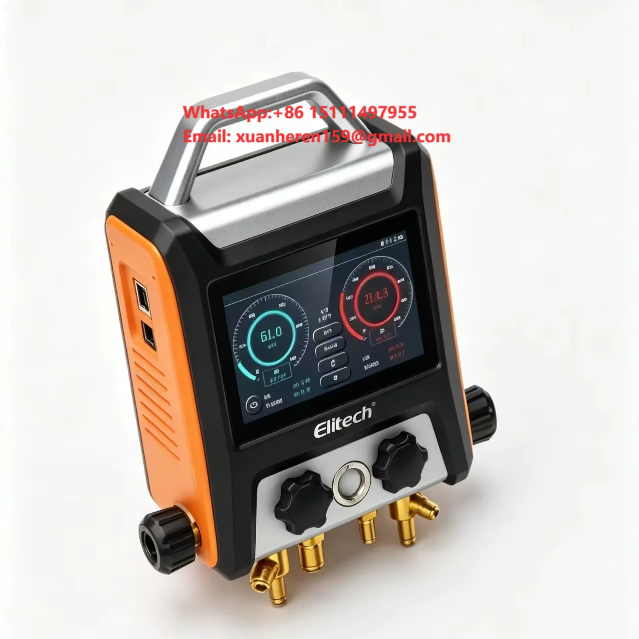 Professional Manifold Pressure Gauge for Air Conditioning Refrigeration System HVAC Repair Tools with Anti-collision Rubber