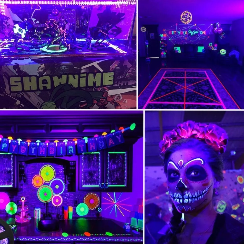 Imagem -05 - Flexível Kit Led Light Strip Instalação uv Luz Negra Festa de Quarto Familiar Casamento Halloween Dark Party 360 Led 12v 5m