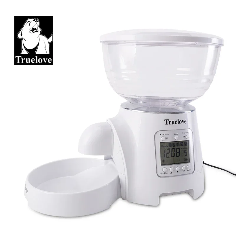 Truelove Automatic Pet Food Dispenser Automatic Dog Feeder with Freshness Preservation Timed Cat Feeders Dry Food White TLD2001