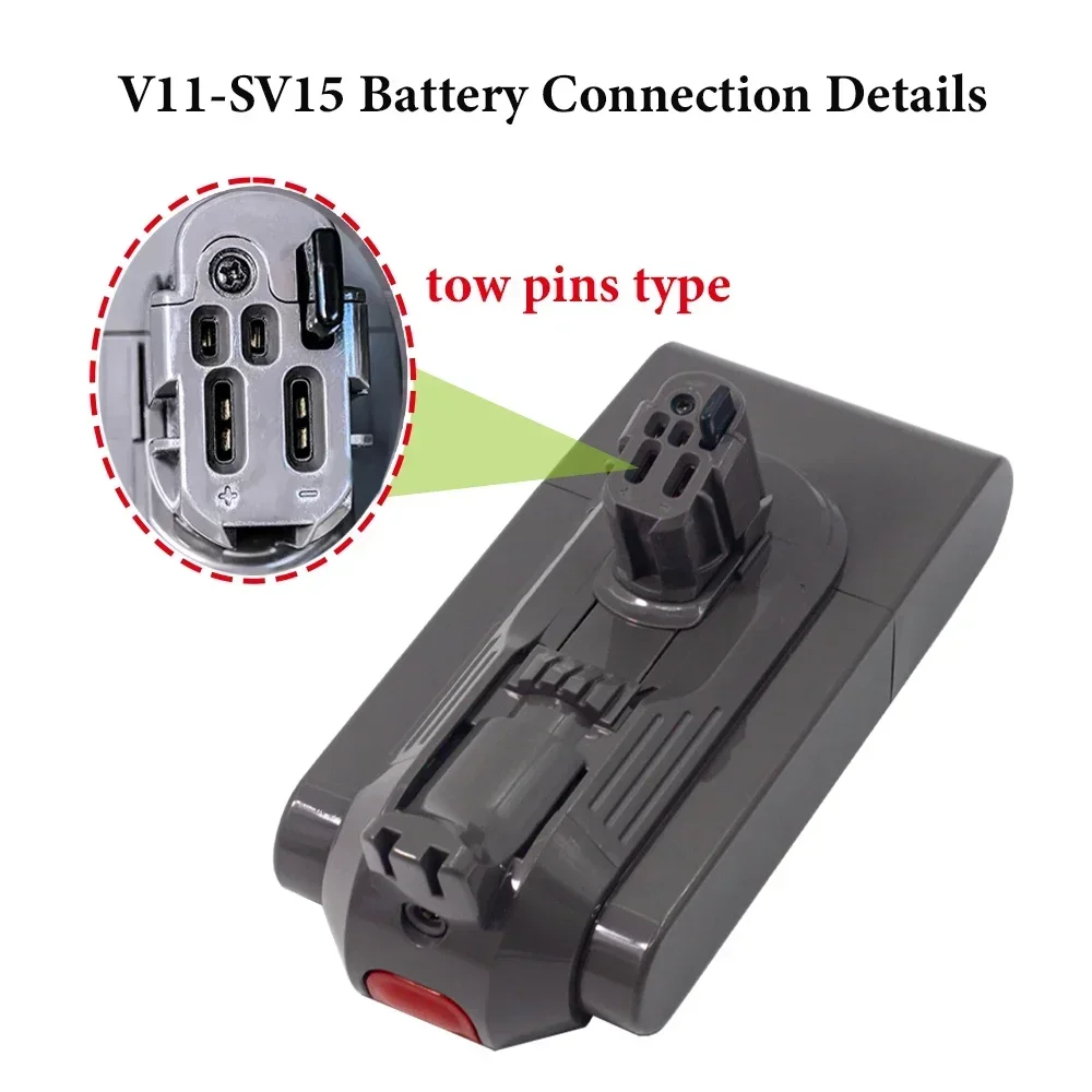 Battery for Dyson V12 Detect Slim Cordless V11 Absolute Extra V11 Absolute V11 Animal V11-SV14,V11-SV15 Battery 25.5V 6000mAh