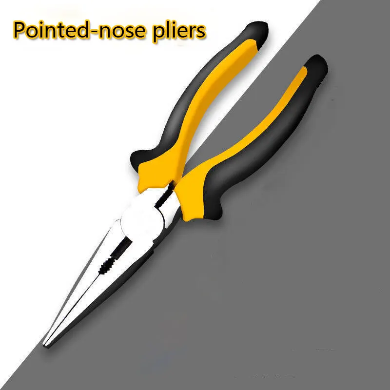 1pcs Household Pointed-nose Pliers Double-color Handle Pointed-nose Pliers Clamp Handle Pliers Conform To Ergonomic Mechanics