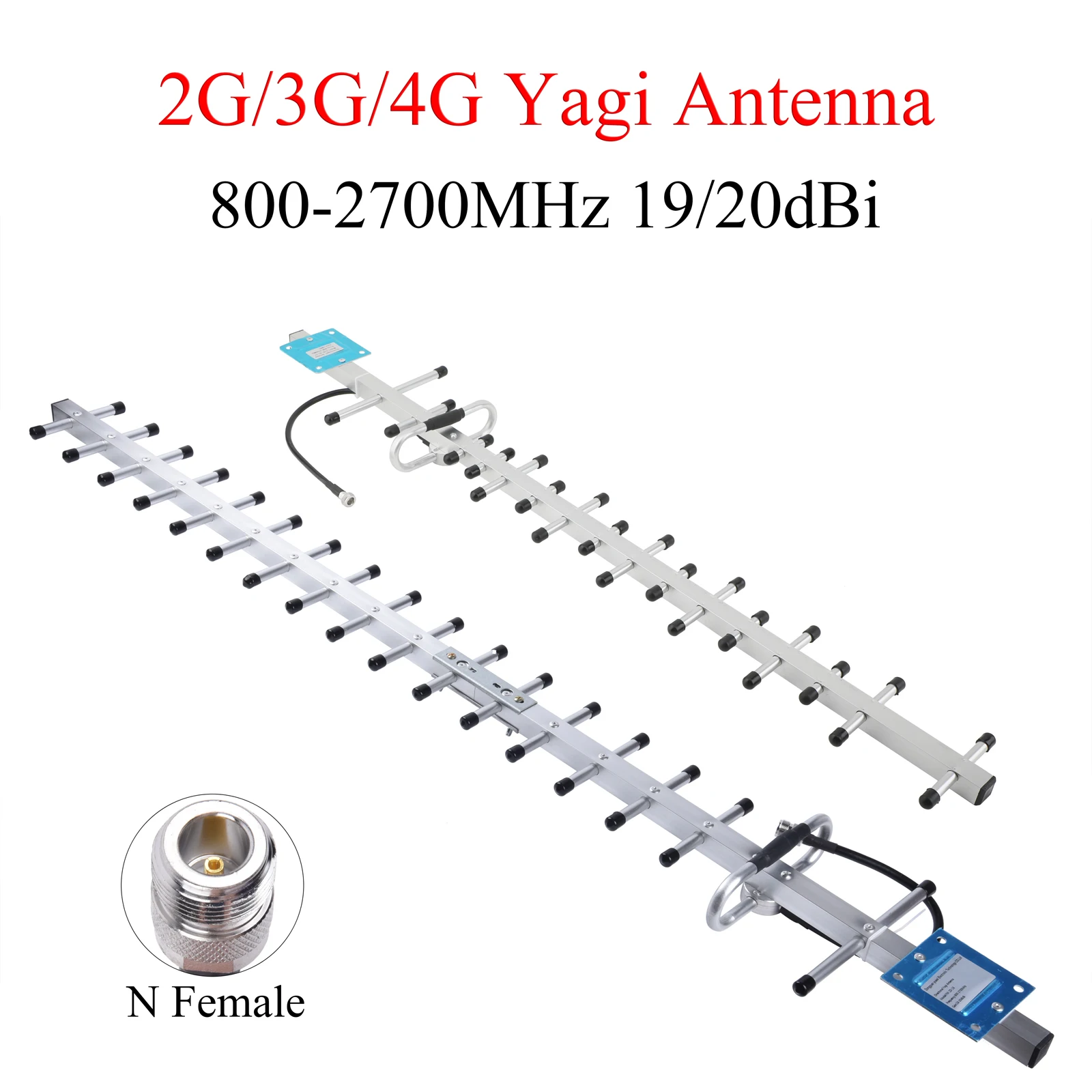 19/20dBi 2G/3G/4G Yagi Antenna 698-2700MHz N Female External Outdoor Antenna For GSM UMTS LTE Mobile Signal Booster Repeater