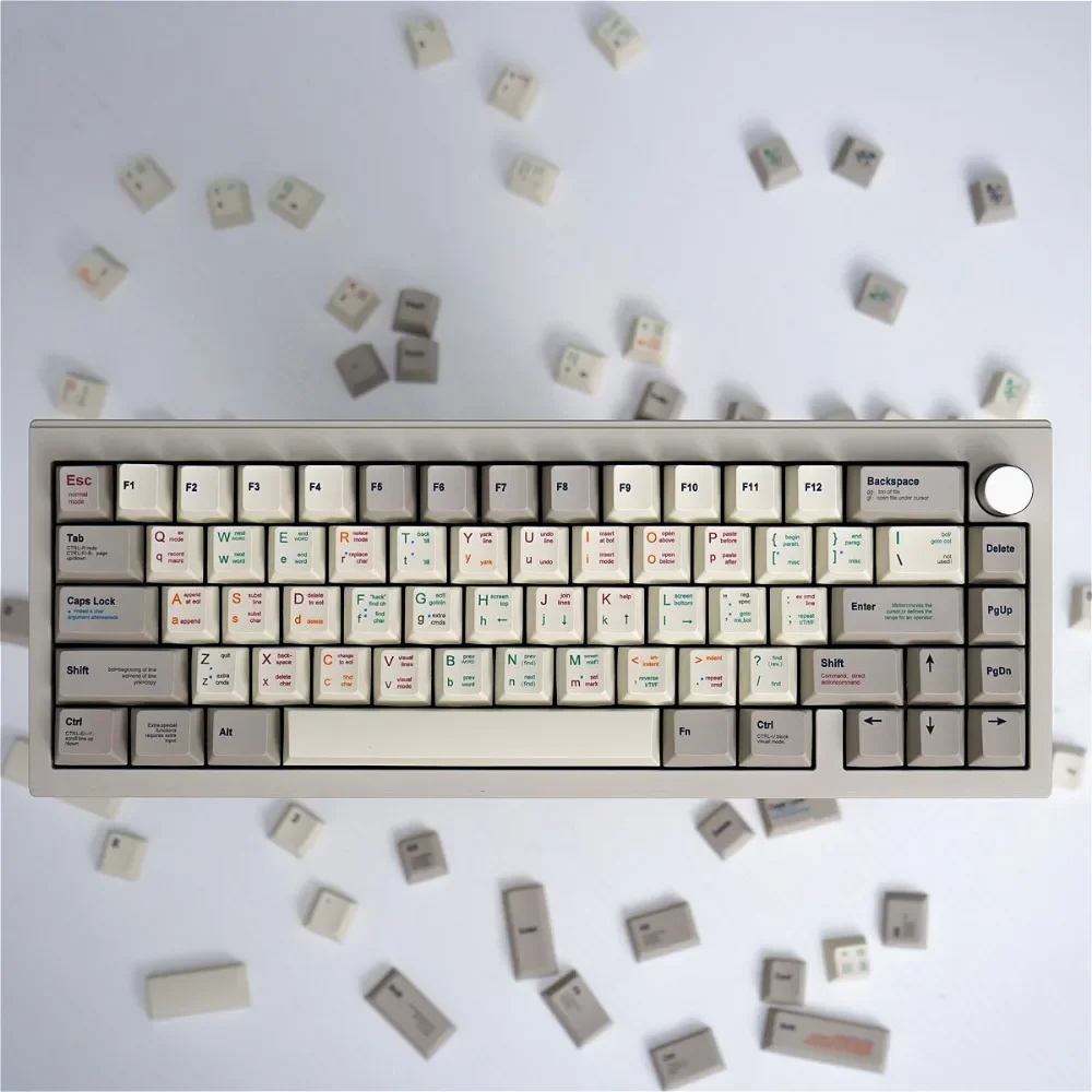 PBT material 143 keys vintage programmer mechanical keyboard keycaps Cherry original highly heat-sublimated