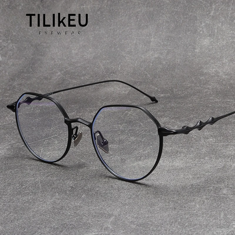 

2025 Fashion Korean Eyewear Men Retro Oval Pure Titanium Glasses Frames Luxury Women Optical Lenses Myopia for Prescription New