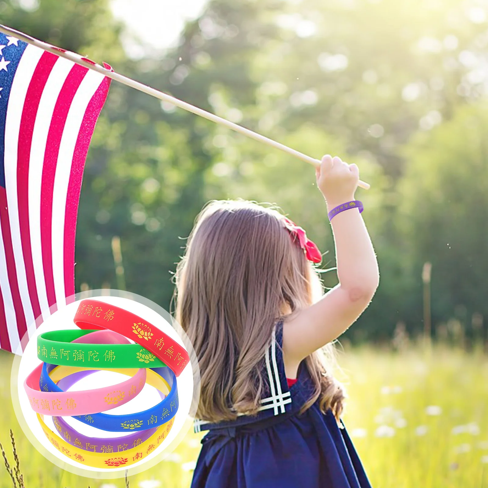 

6Pcs Lotus Pattern Silicone Bracelet Blessing Wristbands Spiritual Motivational Prayer Bands Religious Silicone Wristbands