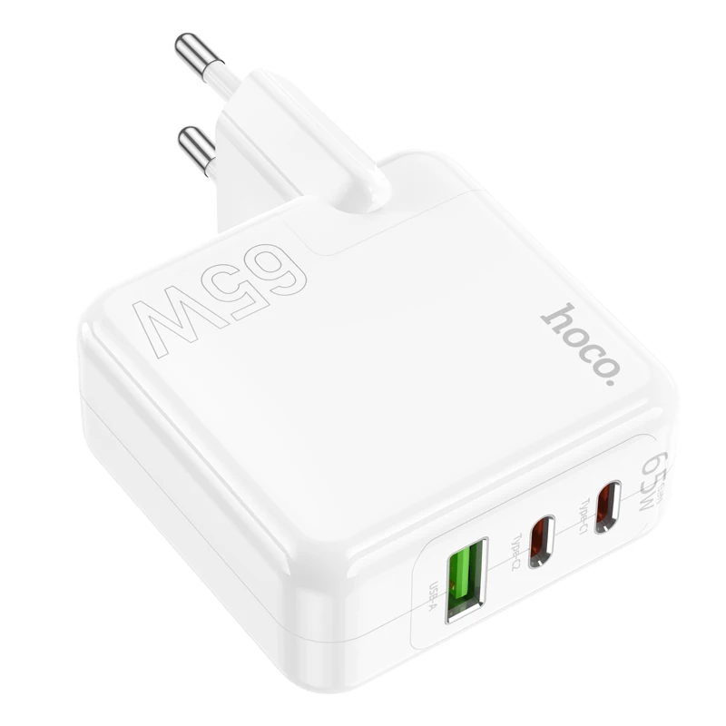 HOCO 65W GaN Fast Charging Wall Travel EU Charger For iPhone 15 14 13 Pro Max PD Dual USBC QC3.0 PPS Adapter For Samsung S24 S23