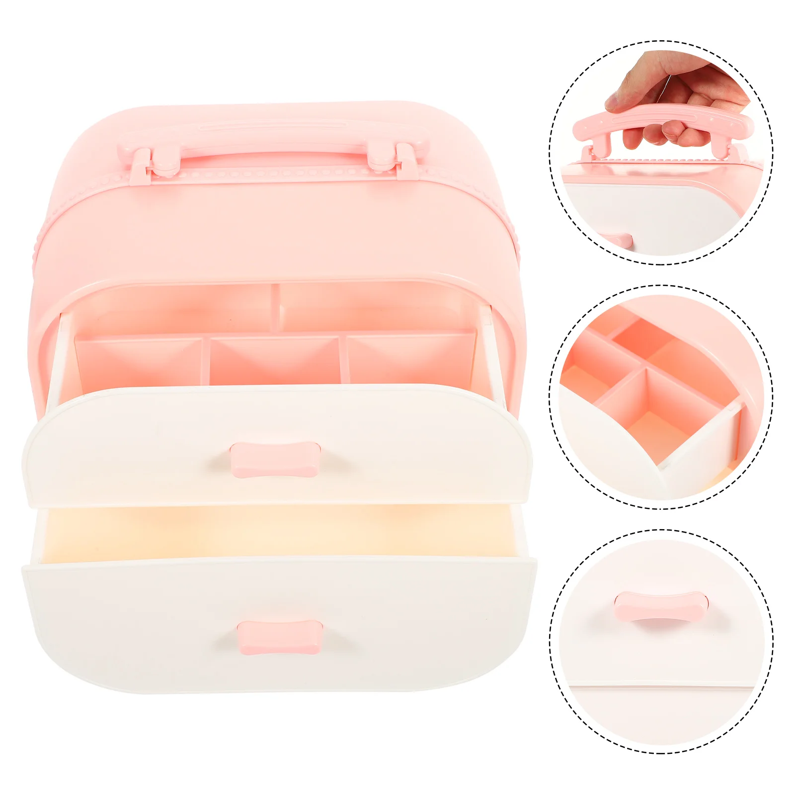 

Hair Accessories Storage Box Double tier Headdress ganizer Large Capacity Jewelry Case Hair Clips Container PP Material