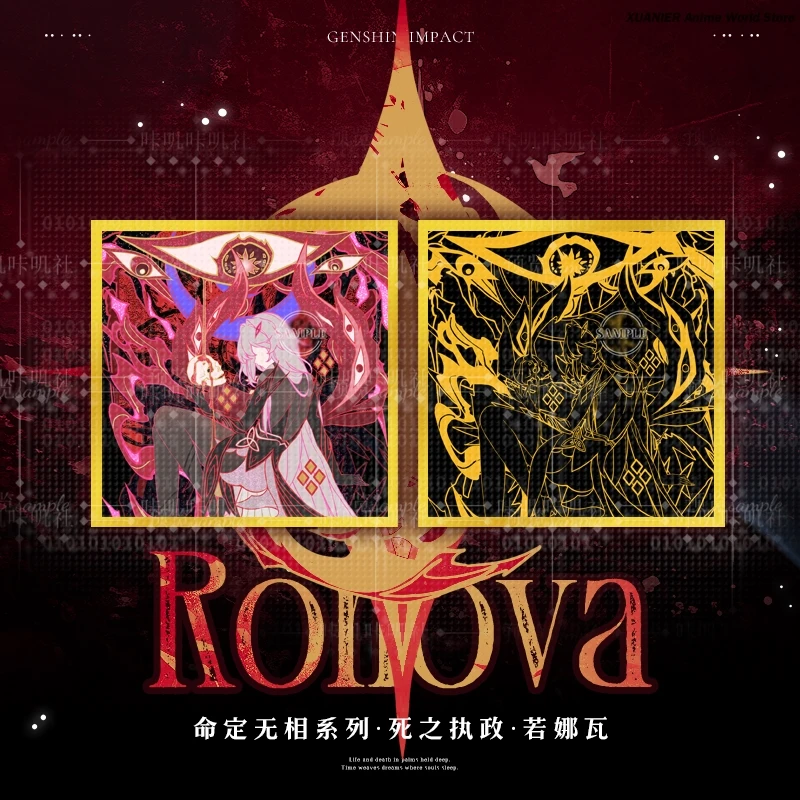 Ronova Naberius Istaroth Theme Anime Genshin Impact Bedge Cartoon Figure Badge Acrylic Stand Model Plate Colored Paper Decor view 3