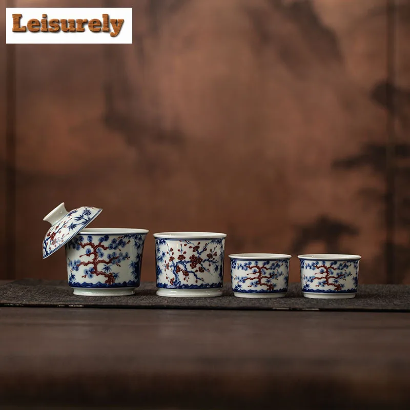 Pine Bamboo Plum Tea Set Complete Set Zen Tea Ceremony Set Tea Soaking Teapot And Tea Cup Set Chinese Tea Set Decoration Craft
