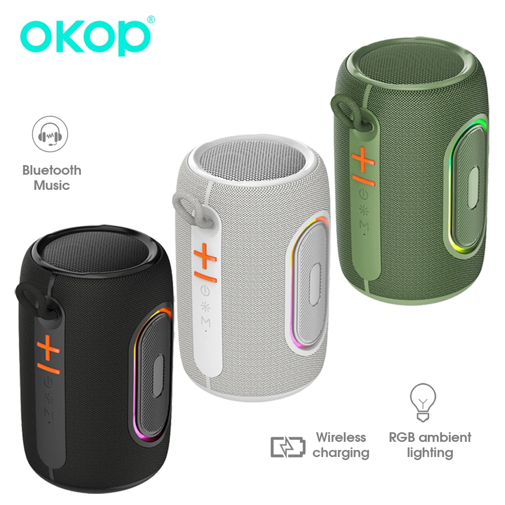 

OKOP Bluetooth Speaker,Outdoor Portable Subwoofer,Home Card Audio,Mini RGB AI Speaker USB AUX DCIN Caixa De Som Mp4 Player 범블비헬맷