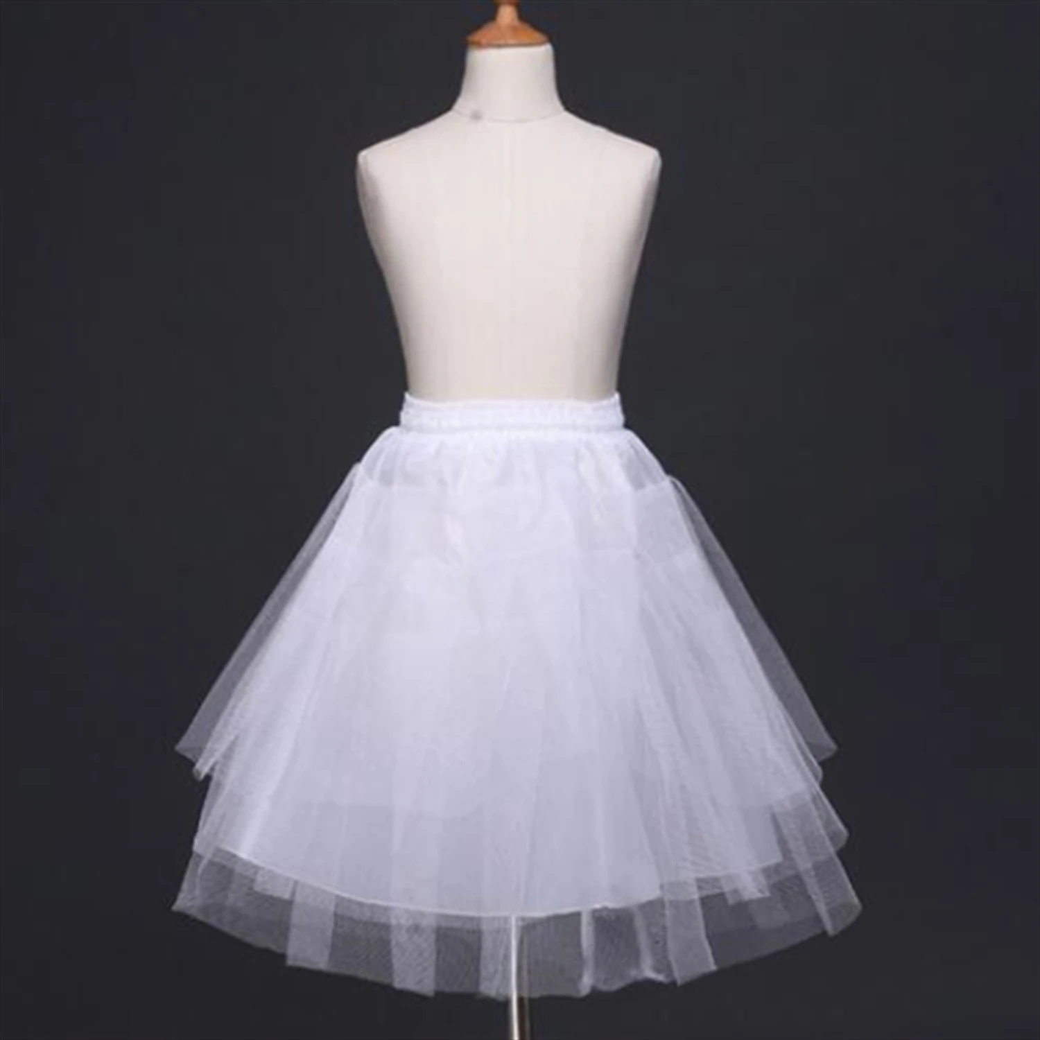 Flower Girl Petticoat Short Children Skirt 50-55CM Length Baby Kids White Underskirt Crinoline Children Petticoat Accessories