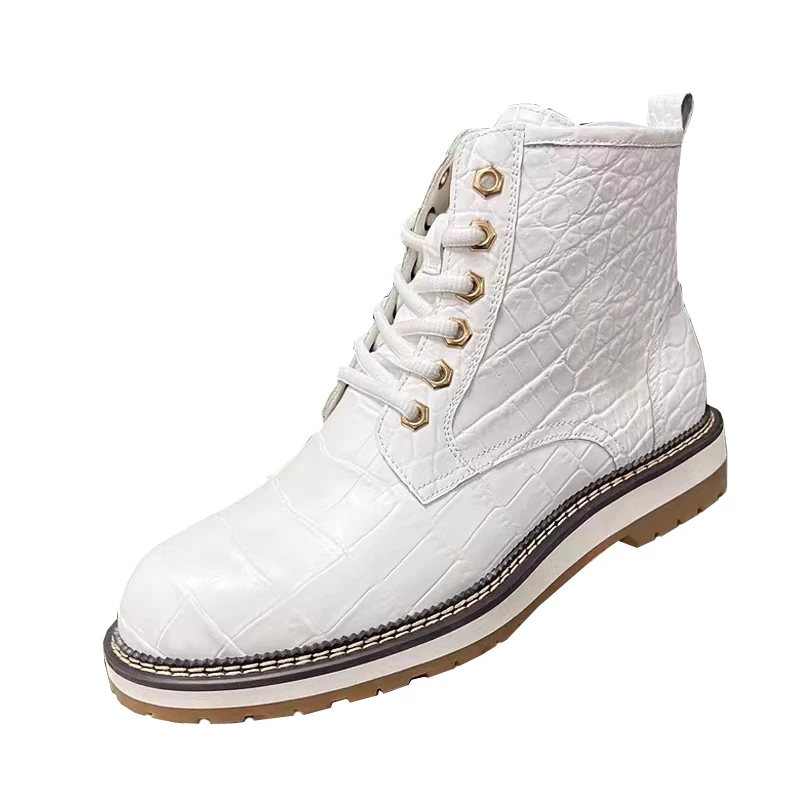 

Новые мужские туфли из крокодиловой кожи Yinshang, белые ботинки, зимние туфли для свадьбы, офиса, модные деловые туфли для банкетов