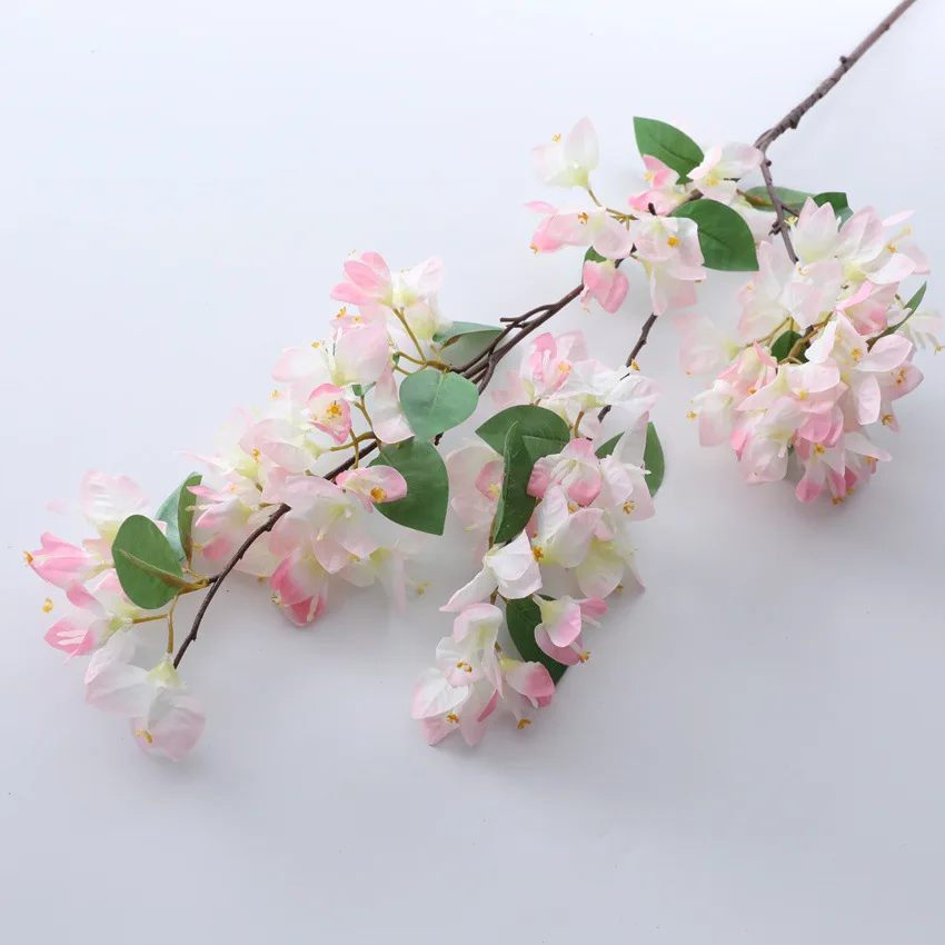 Beautiful Plum Blossom Artificial Flower Long Branch Silk Flowers for Wedding Home Decor Fake Plants Leaves Tabel Decoration