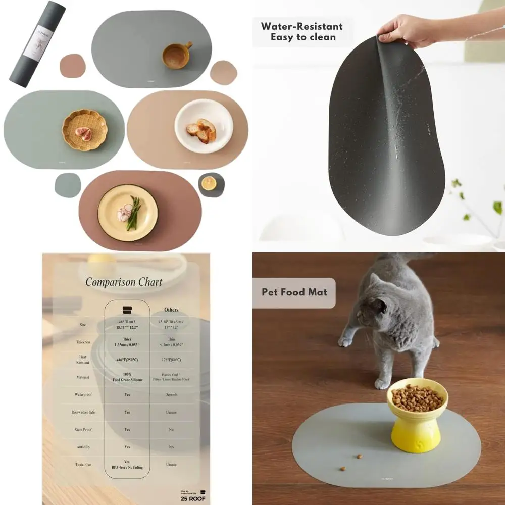 

Набор из 4 силиконовых подставок под тарелки с подходящими подставками под кружки — термостойкие, водонепроницаемые, легко моются, не скользят, подходят для современных обеденных столов.