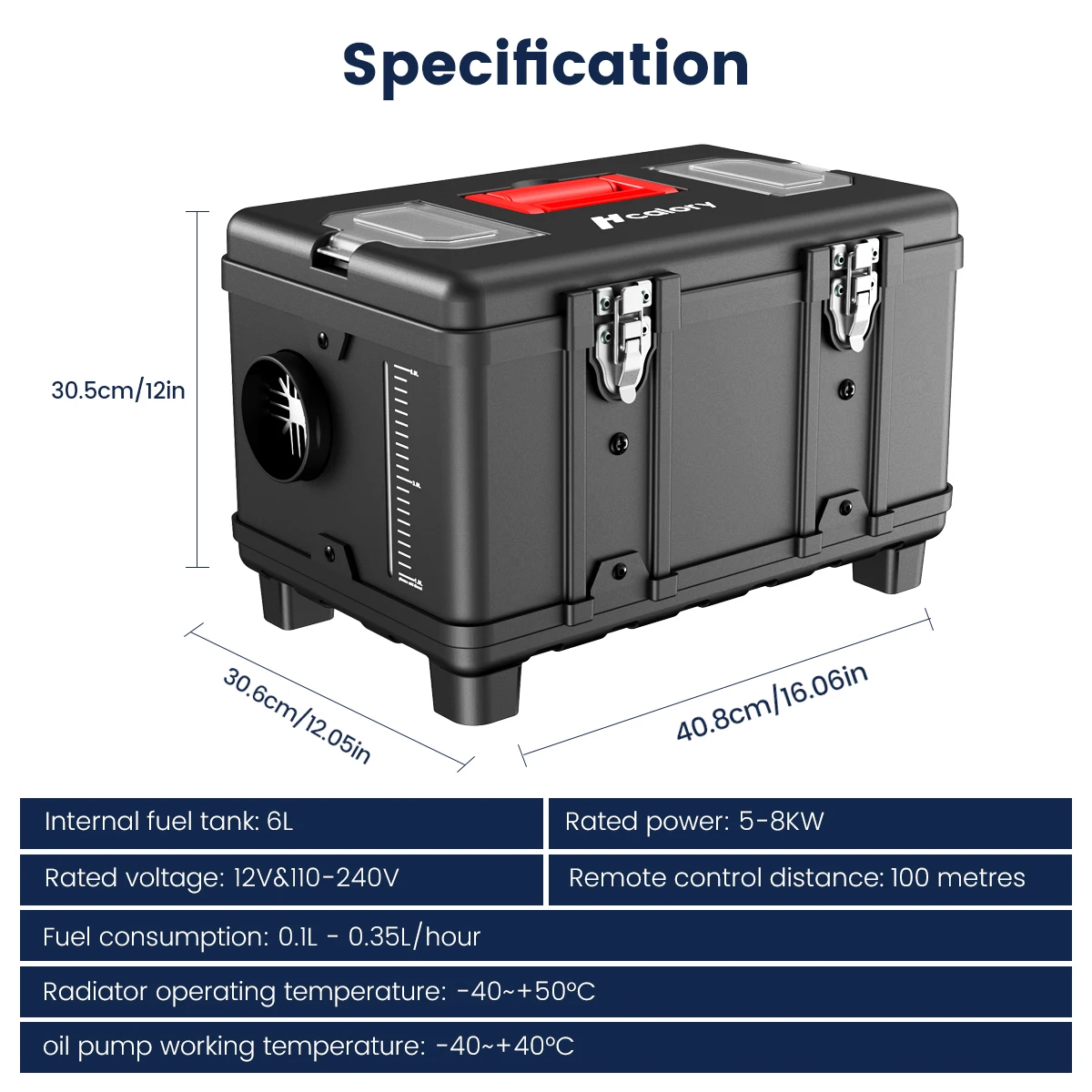 HCALORY 8kW Diesel Auxiliary Heater, 110-220V AC & 12/24V DC, Support with Height Mode, 0.1-0.35L/hr Portable Diesel Air Heater