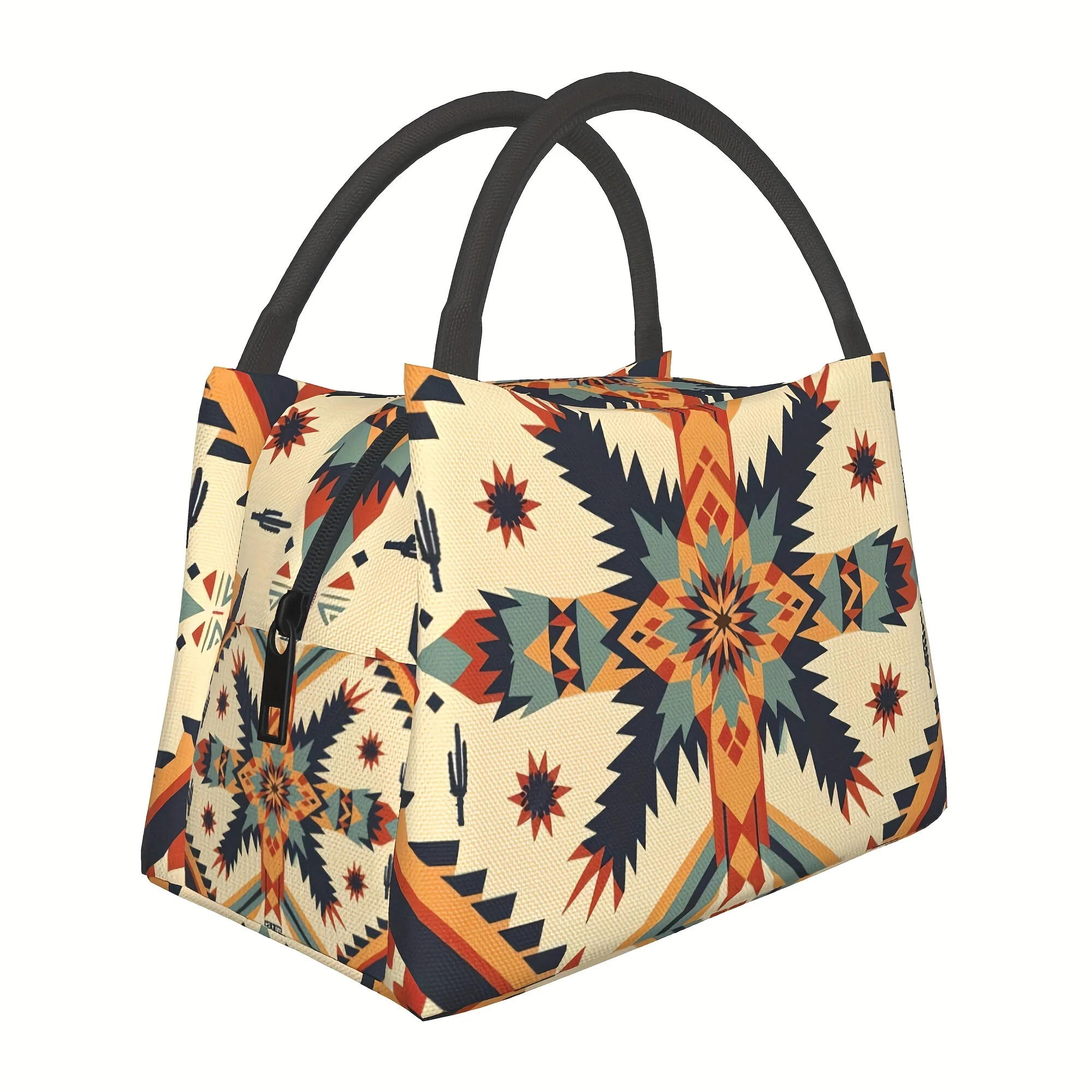 

Bohemian patterned, portable and reusable refrigerated bag, insulated bag, insulated lunch bag, essential for camping picnicking