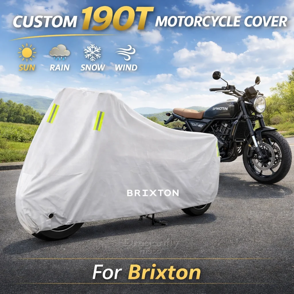 

Чехол для мотоцикла Brixton Cromwell 125 250 Crossfire 500 Storr, серебристый, водонепроницаемый, защита от УФ-излучения, дождя, пыли, солнца, для улицы и дома