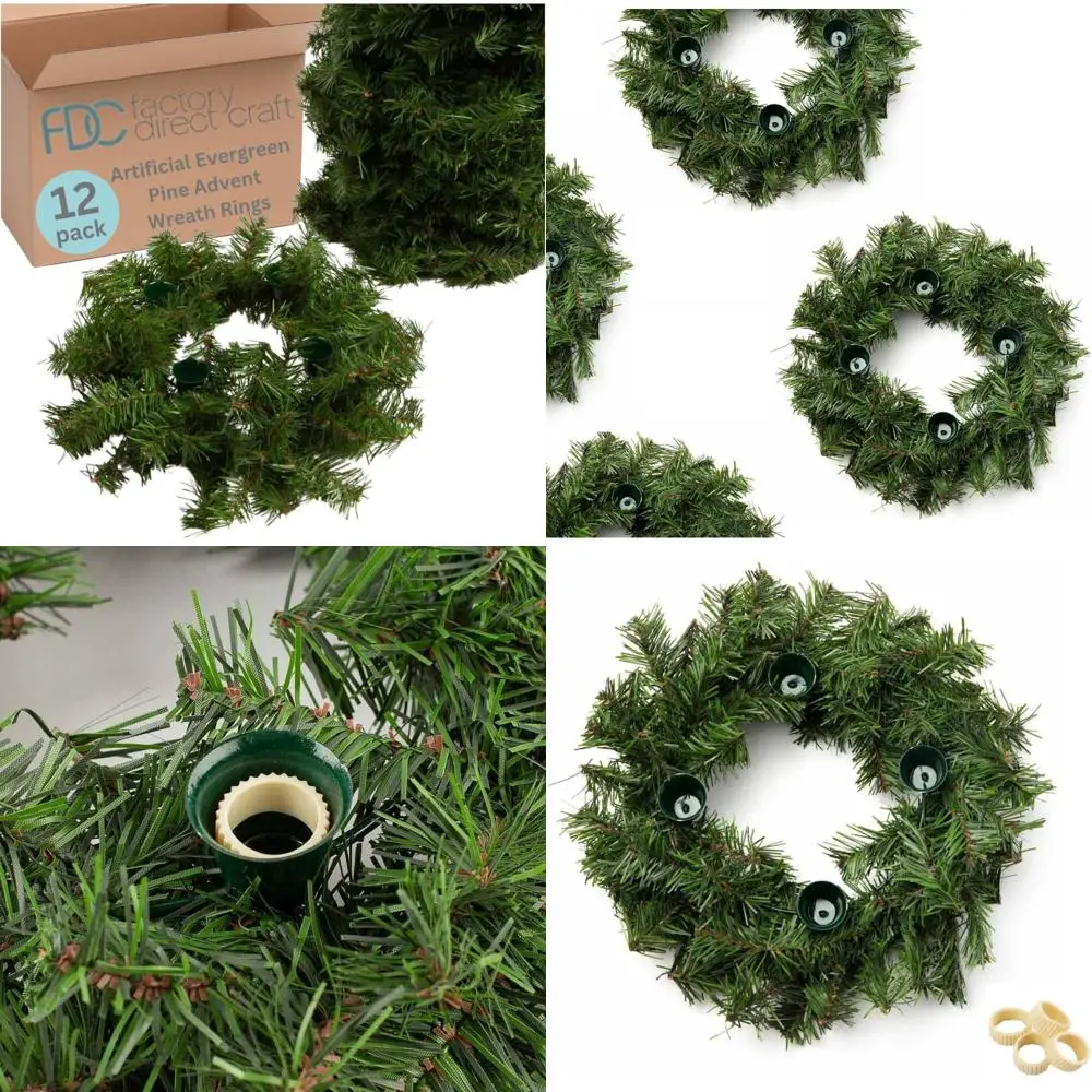 

Вечнозеленые венки из искусственной сосны — оптовый футляр из 12 предметов, подсвечники зелени для торжеств в Адвент-сезон