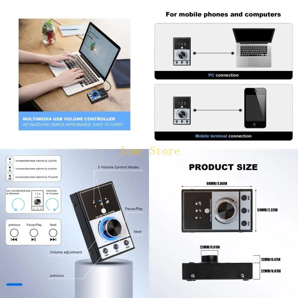 LX0B USB Power Volumes Knob For PC And Mobile High Precisions Metal Rotaries Switches