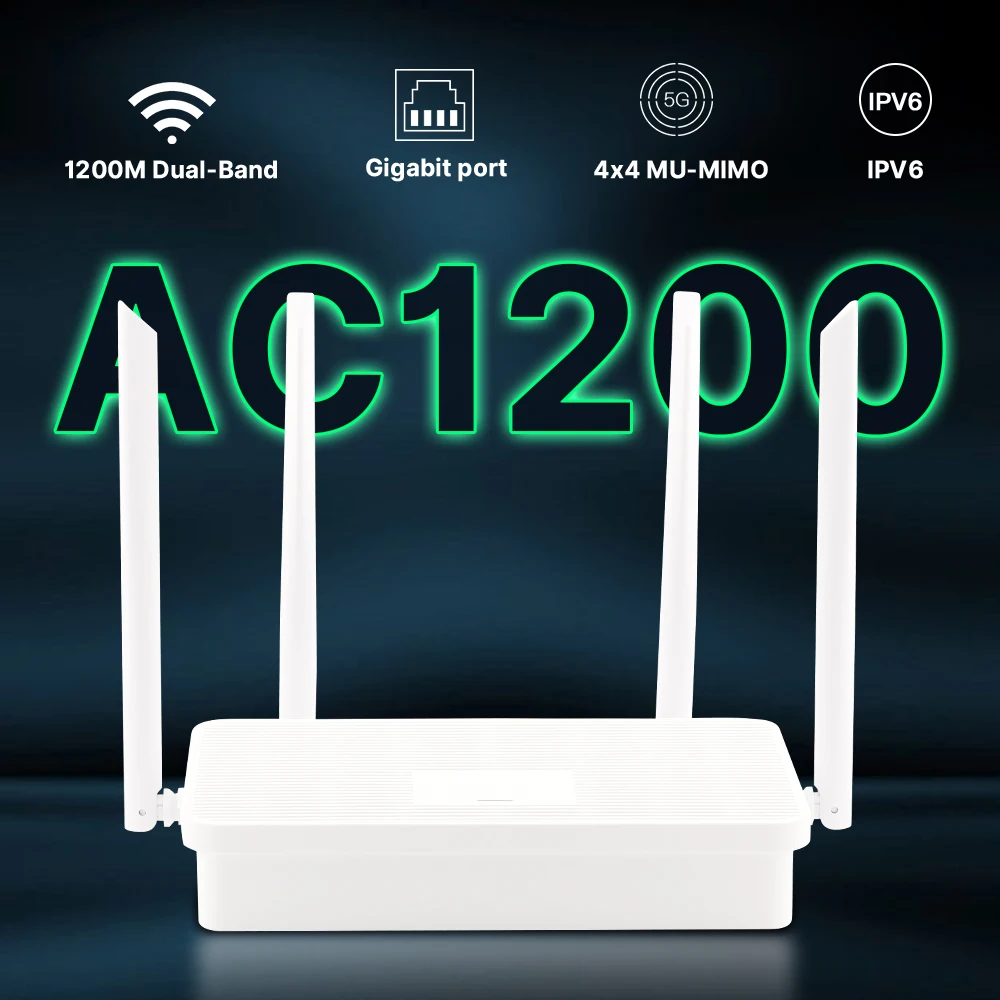 

FENVI AC1200 Dual Band WiFi Wireless Router 2.4G/5GHz 802.11ac 4Pcs High Gain Antenna 1200Mbps Wifi Signal Amplifier