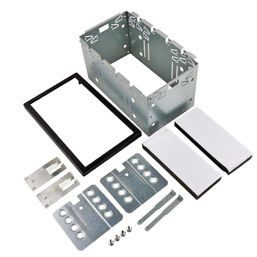 Kit de montagem universal 2 din, quadro de painel de gaiola para 2 din no carro, rádio estéreo, quadro de instalação de rádio estéreo