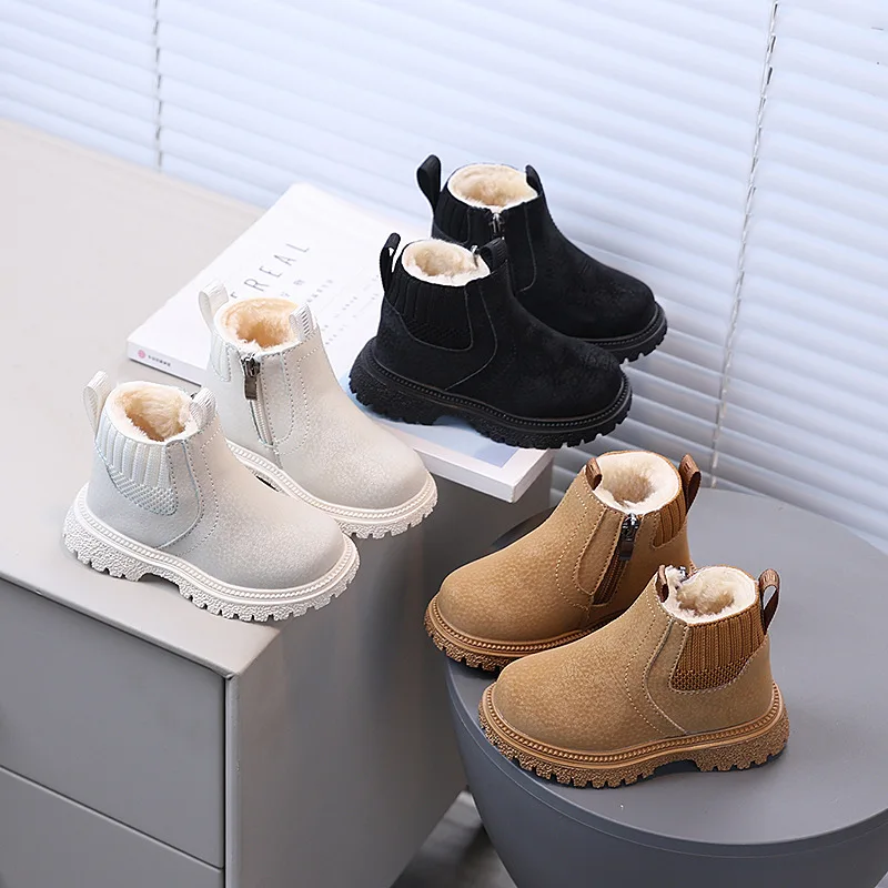Autumn Winter Baby Kids Short Boots Super Warm Boys Girls Shoes Pu Leather Children Boots Fashion Toddler Boots Kids Snow Shoes