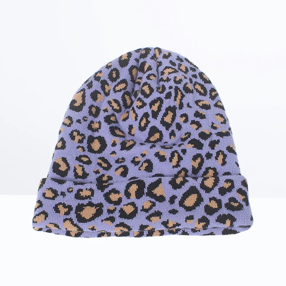 

Purple Wool Knitted Hat Woman Warm Knit Fashion Beanie for Autumn Winter woman Knitted Hat