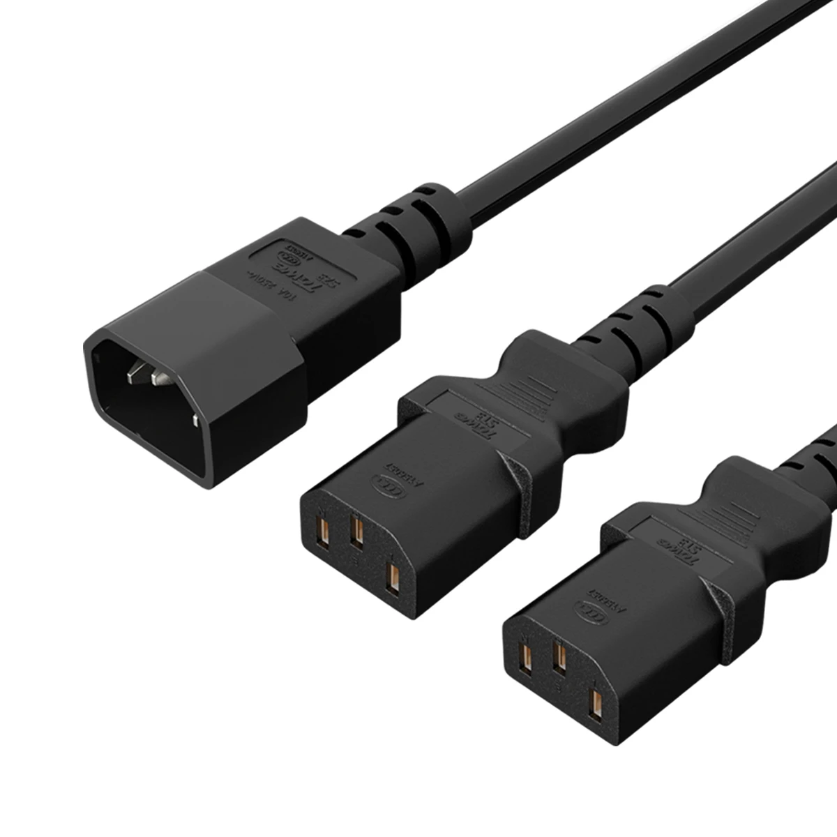 IEC C14 to 2 C13 Power Splitter Cable 10FT 14AWG 10A Heavy Duty Extension Cord for PDU UPS Server Rack Data Center Equipment