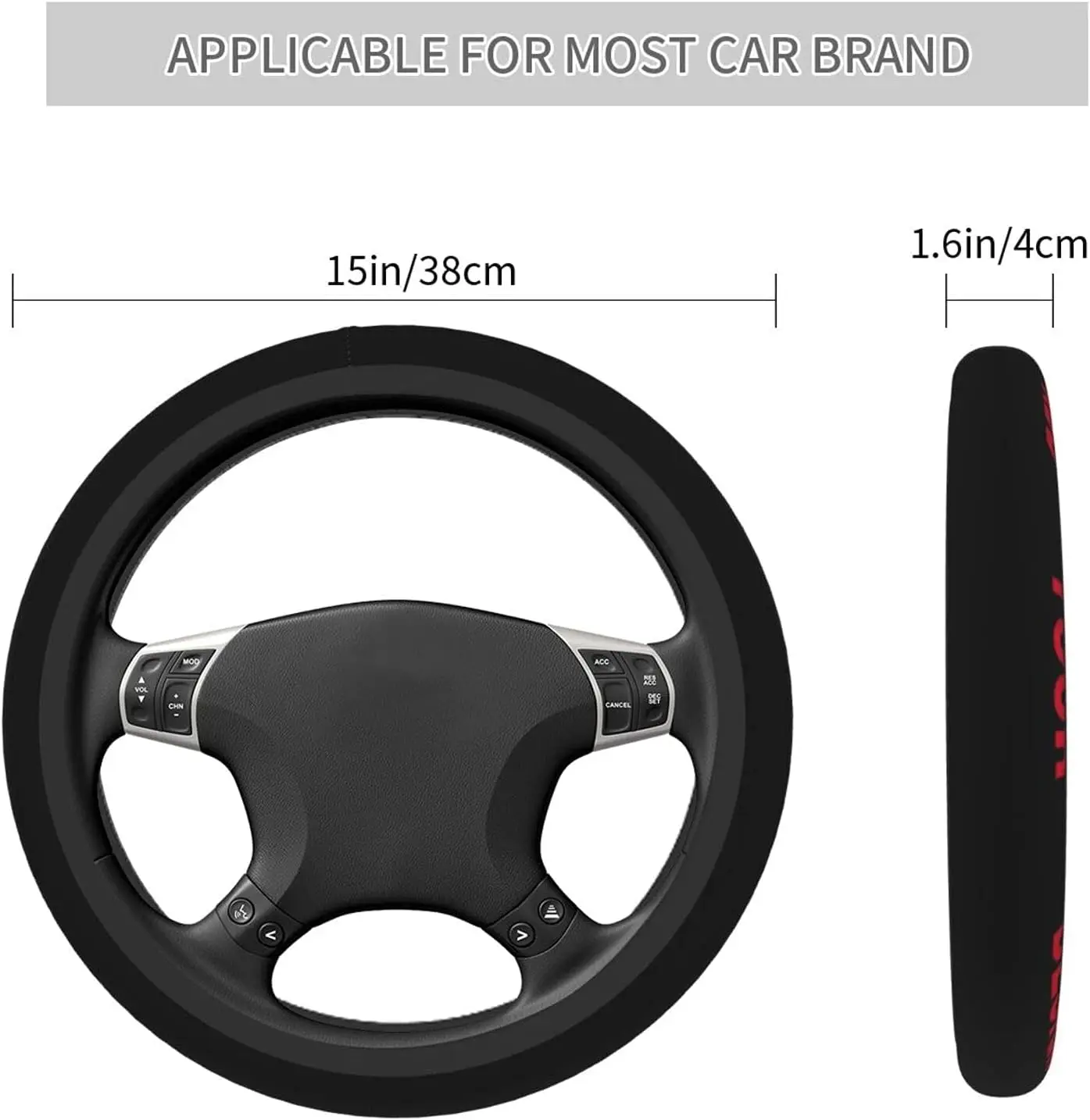 Custom Steering Wheel Cover Personalized Anti Slip Car Wheel Protector Add Your Image Text Universal 15 Inch Fit Suit for Cars - view 5