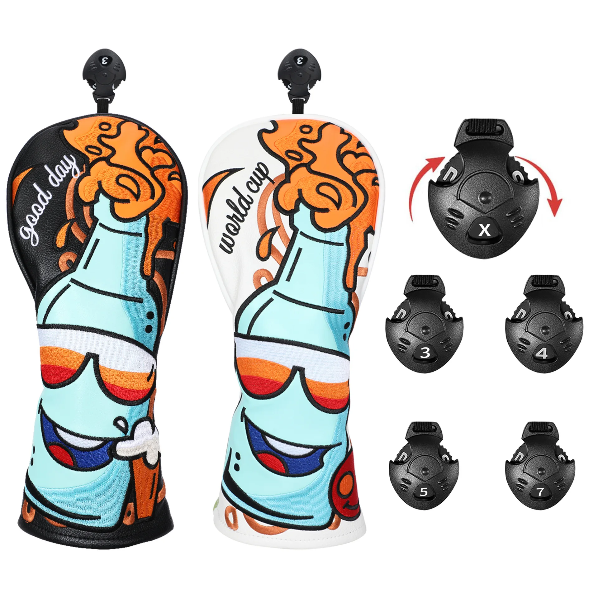 

Golf Driver Headcover | Craft Beer Embroidery Design | PU Leather Wood Club Protector