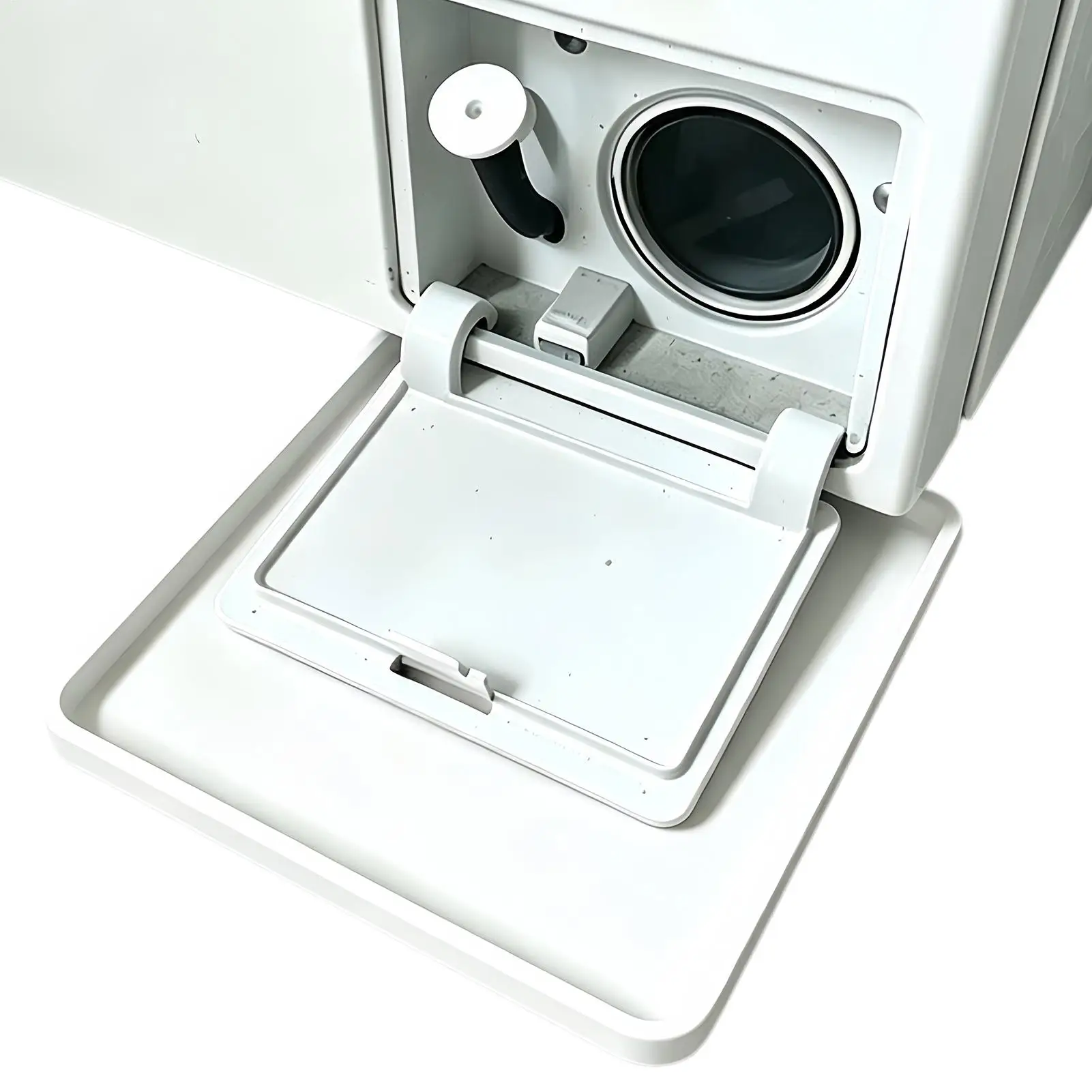 Washing Machine Drain Pan with Water Drip Catcher, Leak Proof Floor Guide Tray, Durable Plastic Overflow Catch Basin for Home