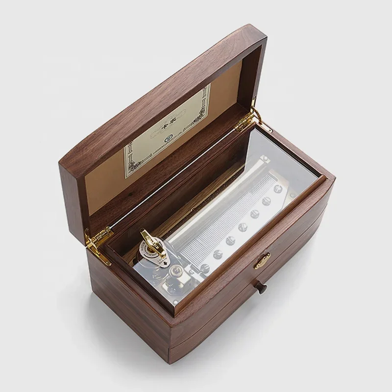 Professional Wholesale RHYMES 78-tone Double Layer Wooden Music Box Custom Engraving High-end Pop Melody Music