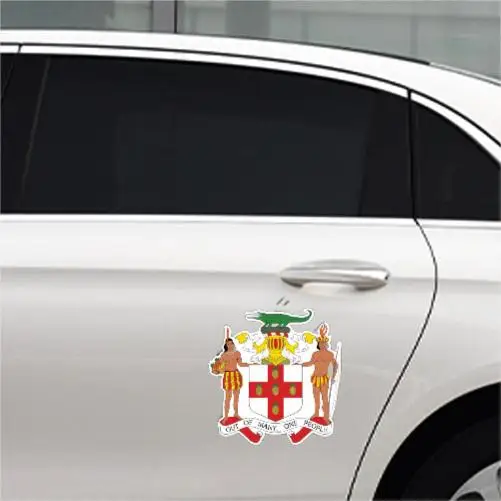 Jamaican Coat of Arms Sticker Decal Self Adhesive Vinyl Jamaica flag Window Truck Camper Guitar Car Body Refrigerator Wall