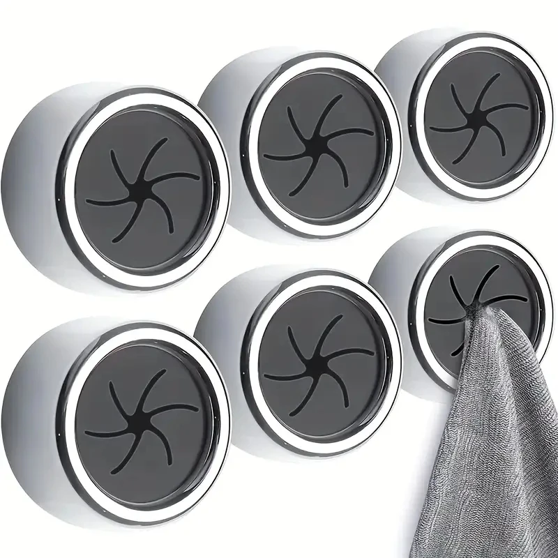 1pc/3pcs Adhesive Wall Mounted Towel Holder, Suction Cup Towel Clip For Bathroom & Kitchen