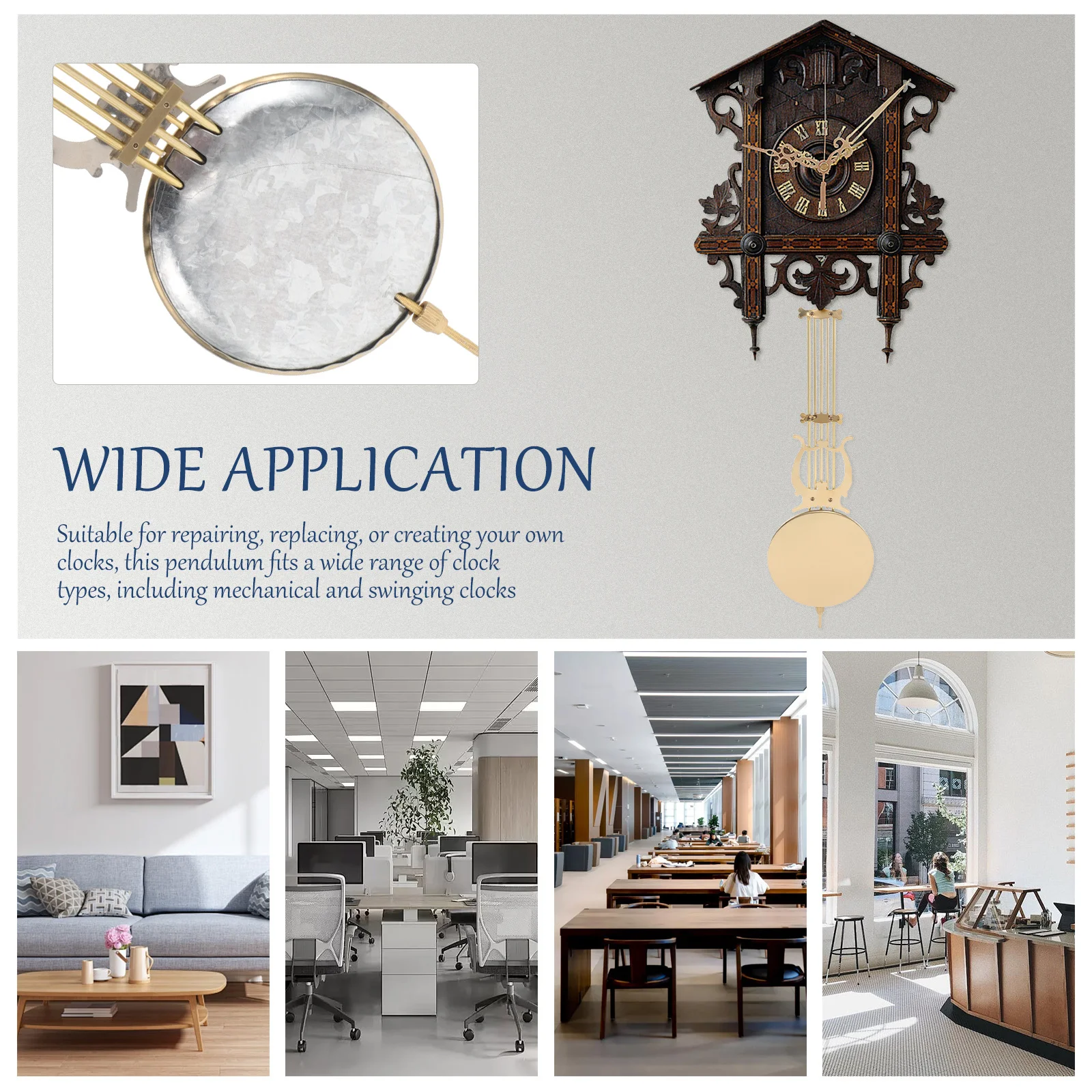 

Clock Pendulum Replacement for Mechanical Clocks Metal Swing Pendulum for Grandfather Mantel Floor Clocks DIY Repair Decorative