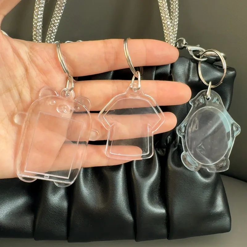 5 Buah Gantungan Kunci Bingkai Foto Kosong Gantungan Kunci Akrilik Bening Masukkan Foto Terpisah Liontin Kunci Lucu Gantungan Kunci DIY Hadiah Ulang Tahun Pasangan