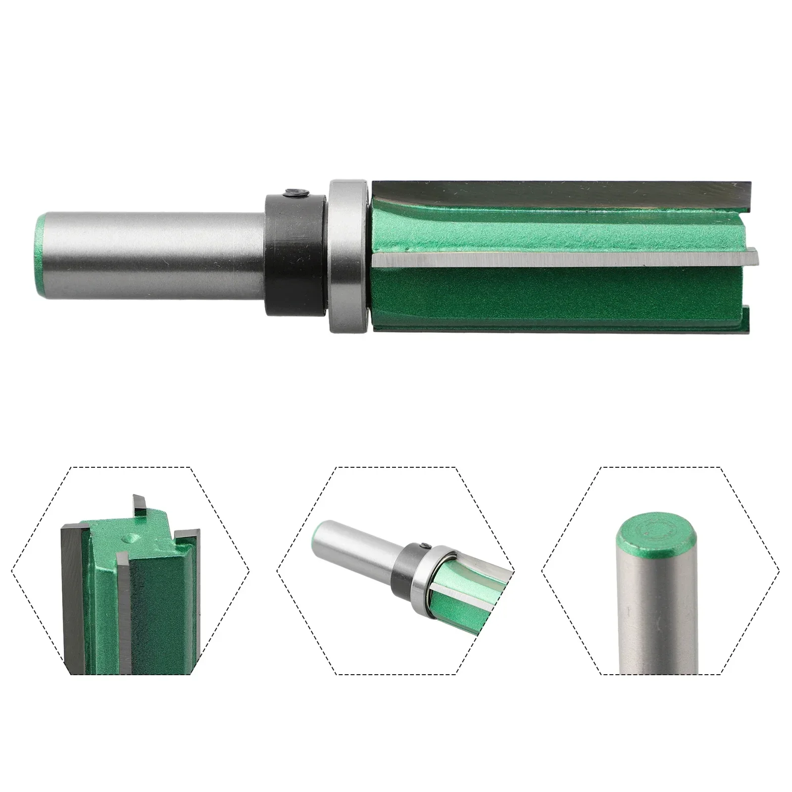 1pc 8MM 12MM Shank Flush Trim Router Bit Template Pattern Bit With Bearing Straight End Mill For Wood Carving Woodworking Tool
