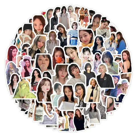 Bilashmart 100PCS New Twice Celebrity Graffiti Stickers KPOP Korean Girl Group Sticker Fans Gift DIY Laptop Guitar Phone Waterproof Decals