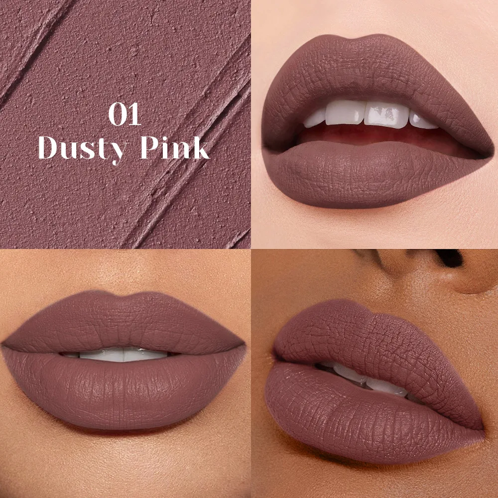 LACHAVA Mousse labial líquido mate: 10 tonos nude, resistente al agua, a prueba de transferencia ni secado, lápiz labial de terciopelo con ropa de larga duración