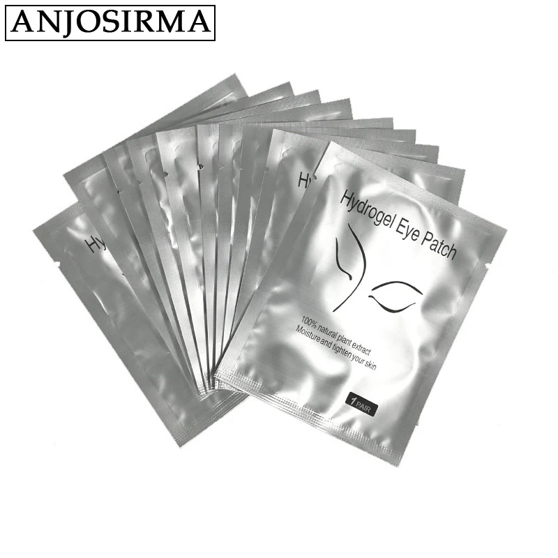 ANJOSIRMA-50 pares de pegatinas para los ojos, parches de hidrogel para extensiones de pestañas postizas, almohadillas para los ojos, herramientas de maquillaje