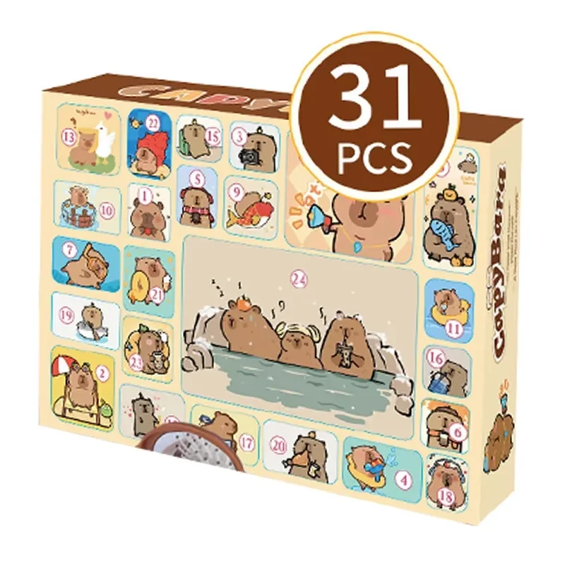 Nieuwe Capybara Thema Kerst Adventskalender Geschenken Figuren Model Blind Box voor Kinderen DIY Sieraden Haarspeld Speelgoed Countdown Kalender