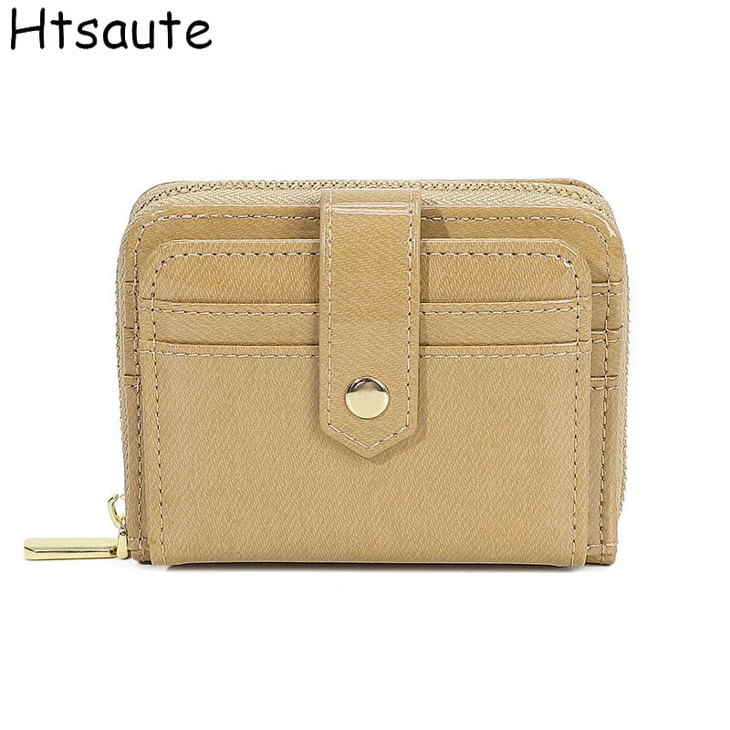 

Женские короткие кошельки на молнии, тонкая визитница с выдвижным окошком, стильный ультратонкий кошелек для ежедневного использования, billeteras de mujer