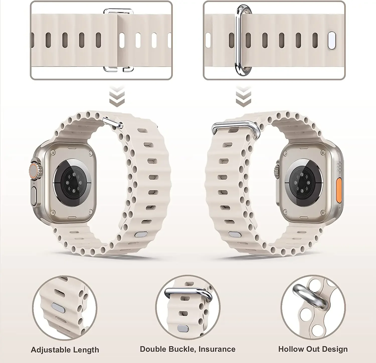 애플 워치용 오션 실리콘 스트랩, 울트라 3 밴드, 49mm, 10, 9, 8, 7, 46mm, 45mm, 41mm, 42mm, 아이워치 6, 5, 4, SE, 44mm, 40mm 벨트