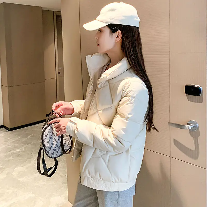 Winter Jacket Women's Stand collar Cotton Warm Coat Korean Loose Ladies Thicken Short Coat Solid Casual Student Jackets Female