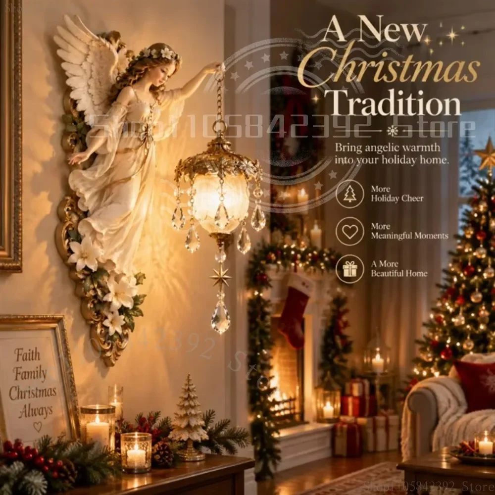 2026 Guardian Angel Crystal Chandelier，Christmas Decoration ，Guardian Angel Crystal Lamp Decoration