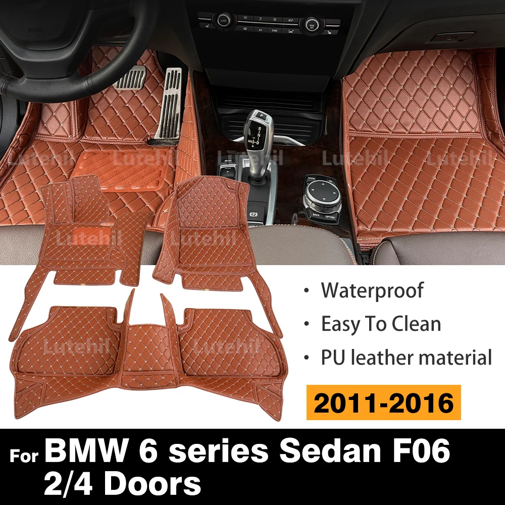 

LUTEHIL для BMW серии 6, седан F06, 2/4 двери, 2011-2016, автомобильный коврик на заказ, автомобильный чехол, аксессуары для интерьера, защитные