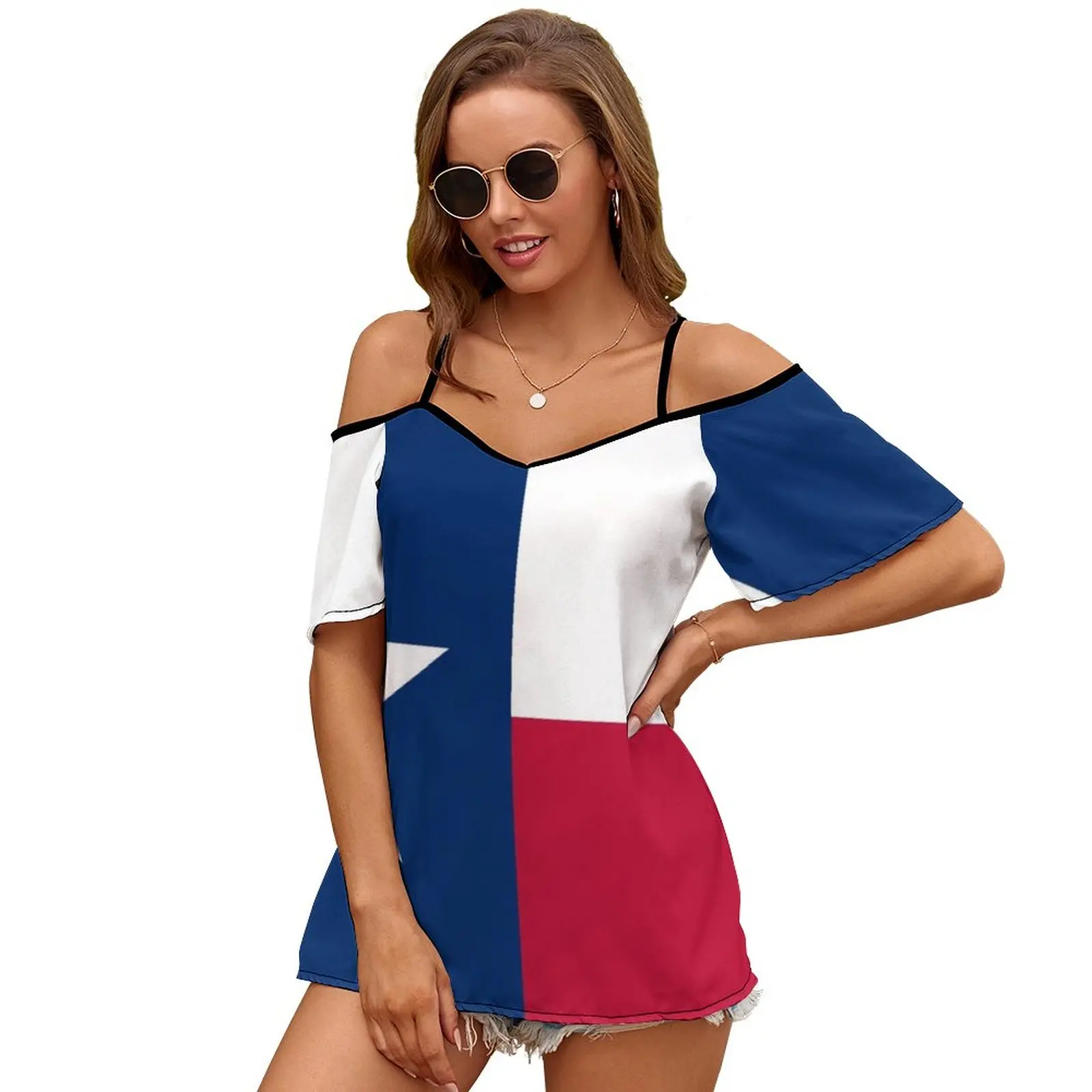 Flagge Von Texas-Texan Flagge Frauen T-Shirt Crewneck Casual Kurzarm Tops Sommer Tees Flagge Stern Texan Patriotischen Amerikanischen usa