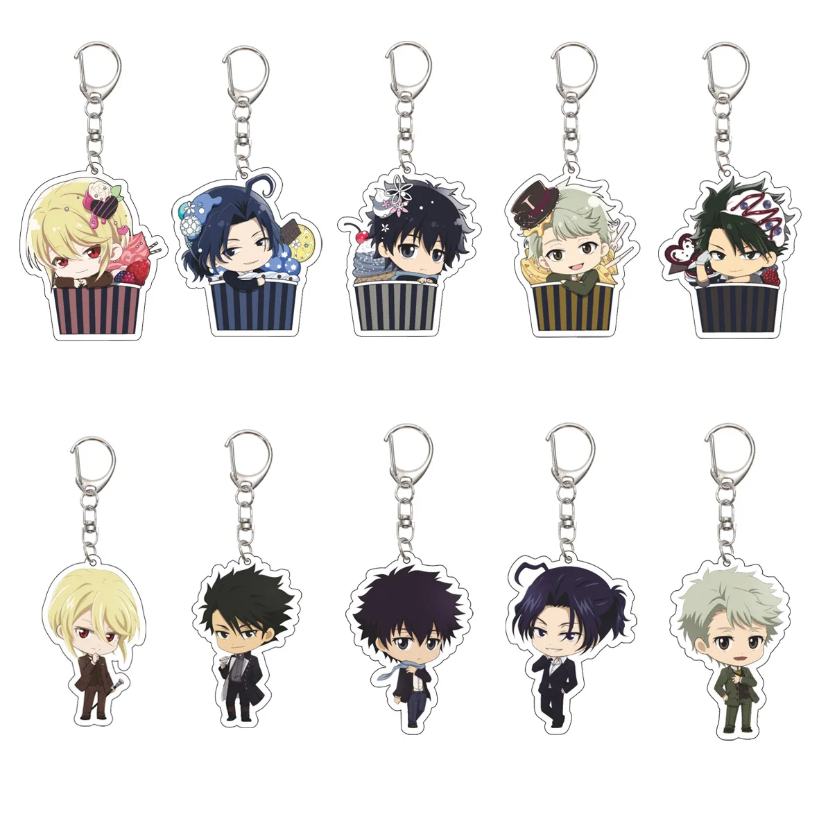 55MM Anime MORIARTY THE PATRIOT Keychain William James Moriarty Key Chain Acrylic Model Plate Christmas Gifts